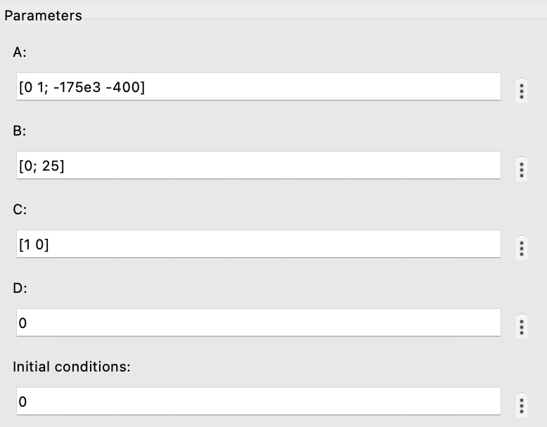 Close-up of the dialog box for the SSR block.