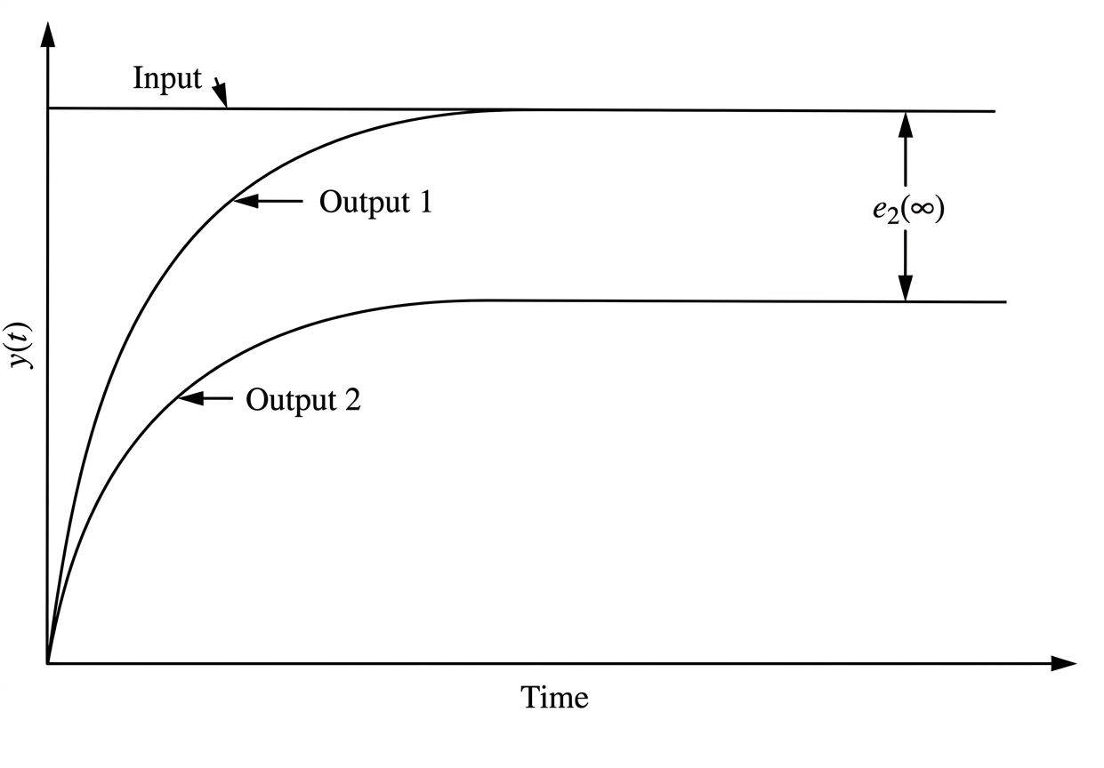 Figure 1: There are two types of errors in response to a step input: none and finite.
